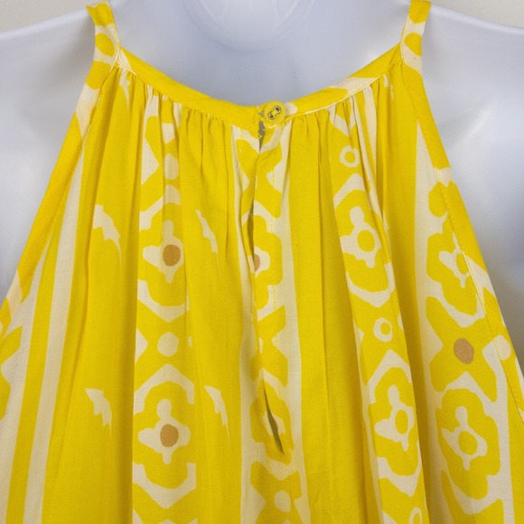 Anthropologie Forever That Girl Beach Halter Dress Womens XS Yellow Tunic Lined - Picture 6 of 11